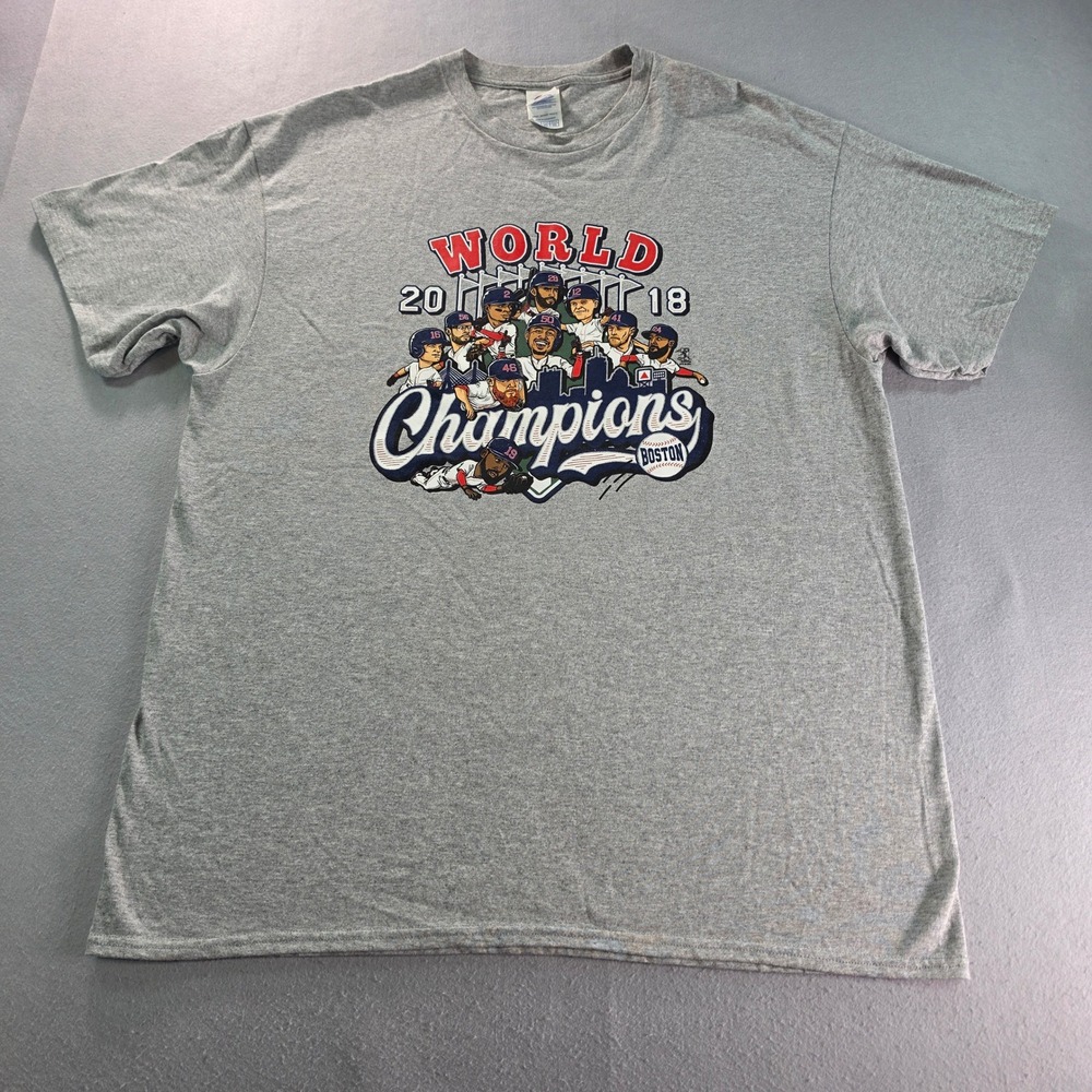 Delta Pro Weight Boston 2018 World Series Champions Caricature T-Shirt XL Gray